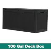 YITAHOME 100 Gallon Outdoor Storage Box, Large Water Resistant Resin Deck Box, Indoor Outdoor Loc...