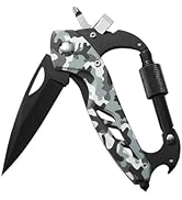 Carabiner Multitool 6-in-1 EDC Carabiners Pocket Knife, Window Breaker, Bottle Opener and Screwdr...