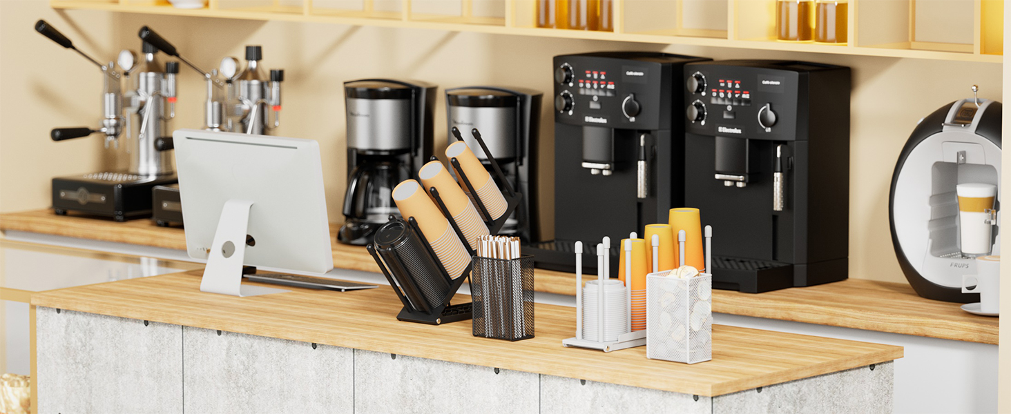 cup and lid holder white black