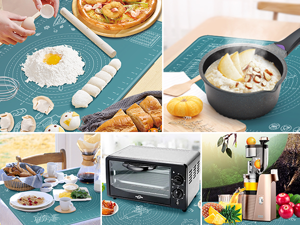 Food Grade Silicone Rolling Mat for Pastry, Bread, Cookies, Pizza, Fondant, Pasta