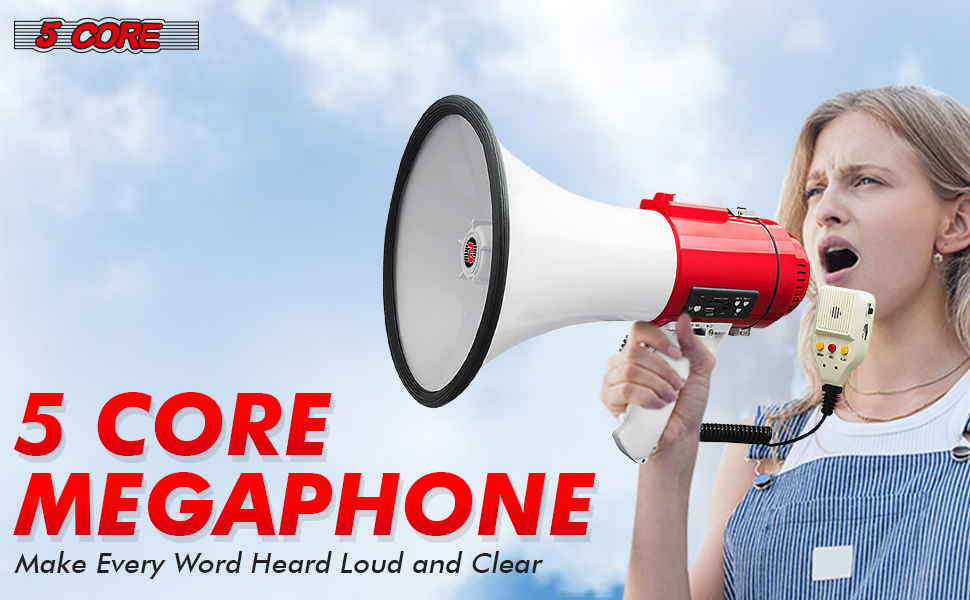 megaphones, bull horns, bull horn loud speaker, horn speaker, megaphone with mic, megaphone speaker