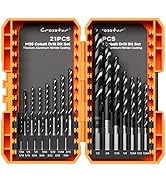 Crosstar M35 Cobalt Drill Bit Set,Three-Flute Design,1/16"-1/2",21pcs | Titanium Aluminum Nitride...