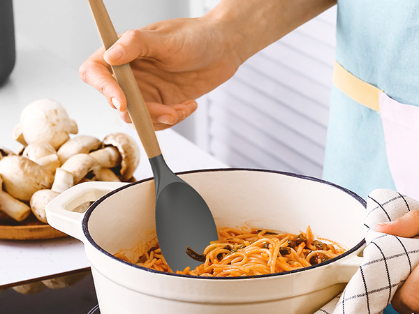 grey cooking utensils