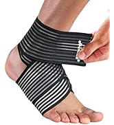 HiRui Foot &amp; Ankle Brace 2 Pack, Adjustable Compression Wrap for Men &amp; Women – Helps with Sprains...