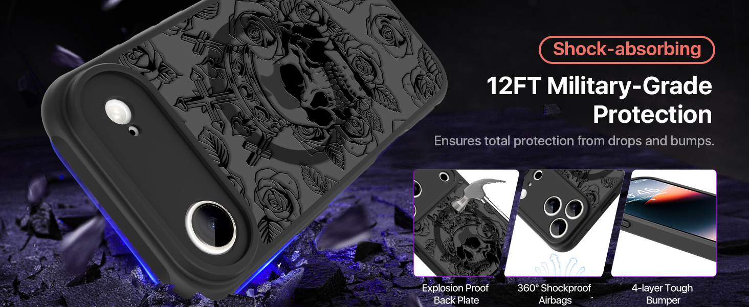 Magnetic Case for iPhone 17 Pro Max Slim Matte Black