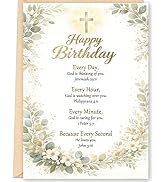 FANCYLUCKY Religious Birthday Card with Bible Verse, Christian Birthday Card for Women Men, Faith...