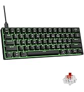 DIERYA DK61SE 60% Mechanical Gaming Keyboard, 61 Keys Anti-Ghosting, LED Backlight, Detachable US...