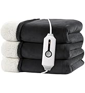 RALYSUN Electric Heated Blanket Full Size 72"x84" - Dual-Sided with Microplush &amp; Sherpa Fabric, 4...