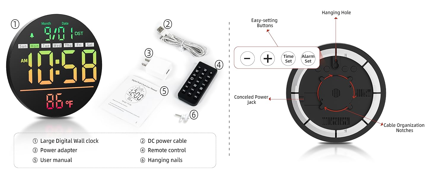 large led wall clock