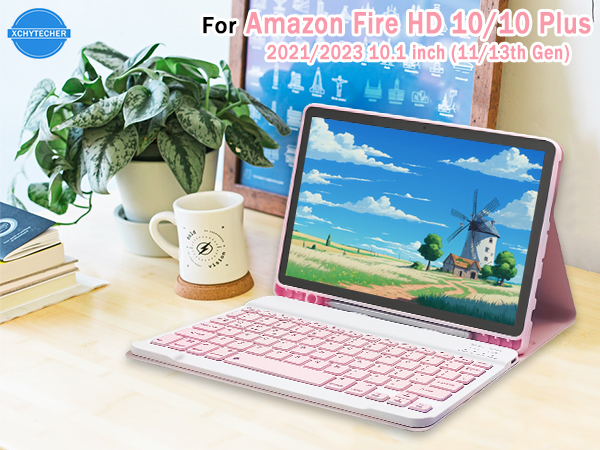 HD 10/10 Plus Keyboard case-Pink+-1-1