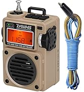 ZHIWHIS Shortwave Radio, MP3 Player with Weather Radios Portable AM FM, Retro Bluetooth Speaker w...