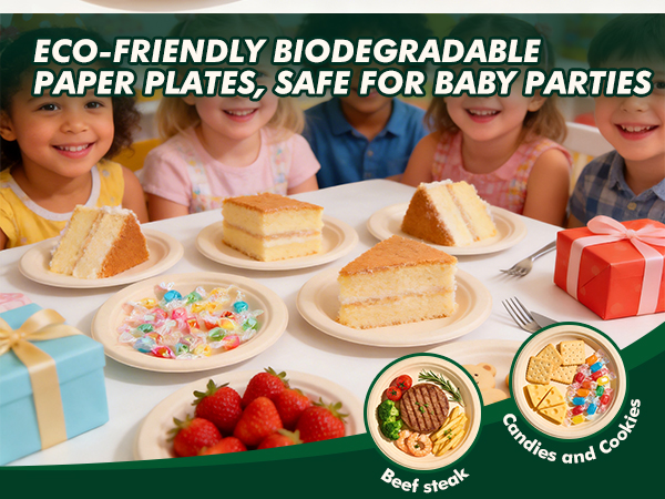 Eco-friendly, Biodegradable paper plates, safe for baby parties