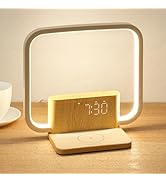 Sunrise Alarm Clock with Wireless Charging Desk Touch Lamp 3 Level Dimmable Wake-up Light Bedside...