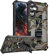 Fofvccv for Samsung Galaxy S25 FE Case, Camouflage Design Phone Case with Kickstand for Men, Mili...