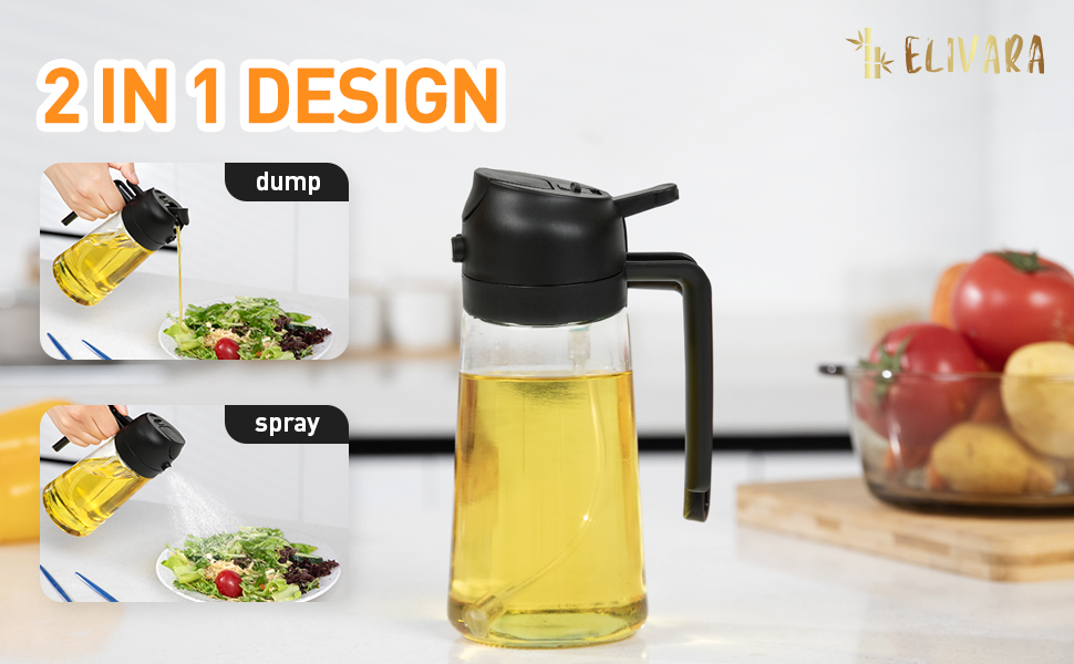 2 in 1 design, pours and sprays