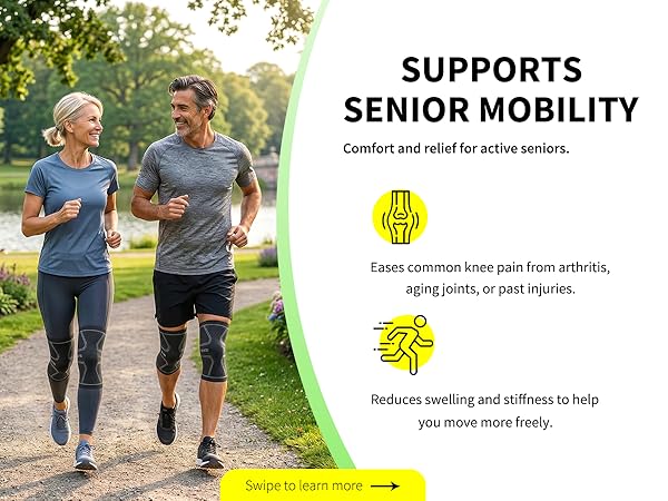 Knee Compression Sleeve Best Knee Brace Support Workout Joint Pain Relief Arthritis Injury recover