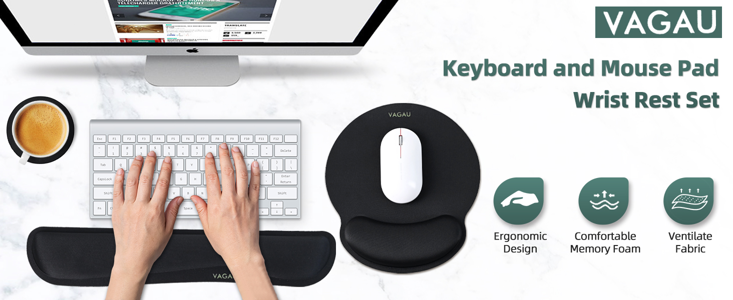 Keyboard and Mouse Pad Wrist Rest set