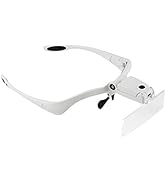 Beileshi Headband Magnifying Glasses with Rechargeable LED Lampstents and Headband Interchangeabl...
