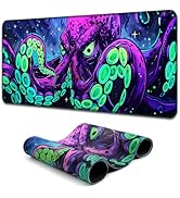 Simpkeely Blacklight Octopus Gaming Mouse Pad – UV Reactive Kraken Tentacles Desk Mat, Neon Glow ...