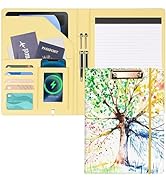 Padfolio with Clipboard 8.5x11" Business Portfolio for Women Personalized Leather Binder Portfoli...