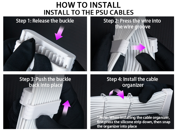 Install to the PSU cable