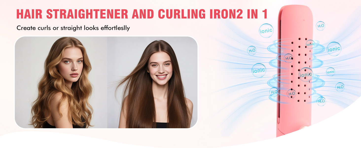 hair straightener and curling iron 2 in 1