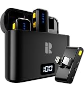 Rythflo Wireless Lavalier Microphone for iPhone/Android/iPad/Laptop Dual Lav Mic with Charging Ca...