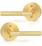 HOSOM Dummy Door Handles, Non-Turning Square Lever Handle Knob Set for Closet or French Doors Hea...