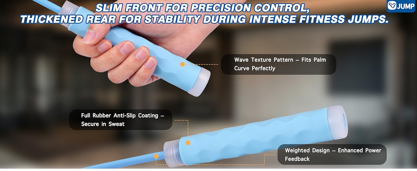 YUEDONG 7mm Thick Weighted Jump Rope for Fitness