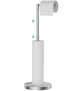 FORIOUS Toilet Paper Holder Stand Adjustable, Free Standing Toilet Paper Holder with Storage, Sta...