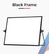 AMUSIGHT Dry Erase Magnetic White Board, 16" x 12" Black Framed Double-Sided Desktop Whiteboard w...