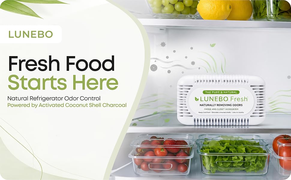 LUNEBO Fresh natural refrigerator odor absorber with activated coconut shell charcoal