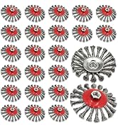 24 Pack 4-1/2 Inch Twist Knotted Wire Wheel Brush for 4 1/2 Angle Grinder with 5/8 Inch-11 Thread...