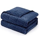 Wemore Minky Dot Weighted Blanket for Adults Twin Size 15 lb, Soft Heavy Blanket for Stress Relie...