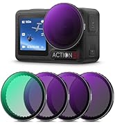 K&amp;F CONCEPT Snap On PL &amp; ND Filter Kit Compatible with DJI Osmo Action 3/4/5 Pro, 4 Pack Push-in ...