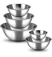 Meal Prep Stainless Steel Mixing Bowls Set, Home, Refrigerator, and Kitchen Food Storage Organize...