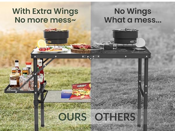 with wings and storage net