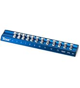 Titan 36098 1/4-Inch Drive Metric Magnetic Aluminum Socket Organizer with Laser-Etched Size Markings