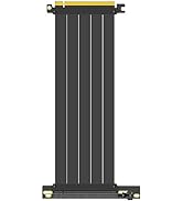 GLOTRENDS PCIe 4.0 X16 GPU Riser Cable Length 300mm, Female 90 Degree Angle, Compatible with Gen ...