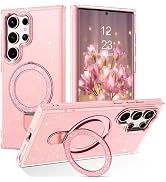 DOMAVER Magnetic Case for Samsung Galaxy S24 Ultra with Stand [Compatible with Mag Safe], Glitter...