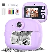 Mafiti Kids Camera Instant Print, Kids Camera Toy with 48MP Photo 1080P Video 32GB Card, Christma...