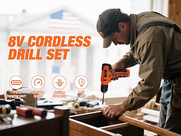 139 PCS Tool Set with 8v Drill