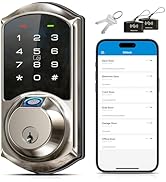 Veise VE07 Fingerprint Smart Door Lock, 7-in-1 Keyless Entry Deadbolt with App Control, Electroni...