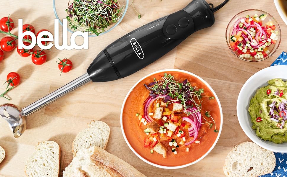BELLA Handheld Immersion Blender, Black