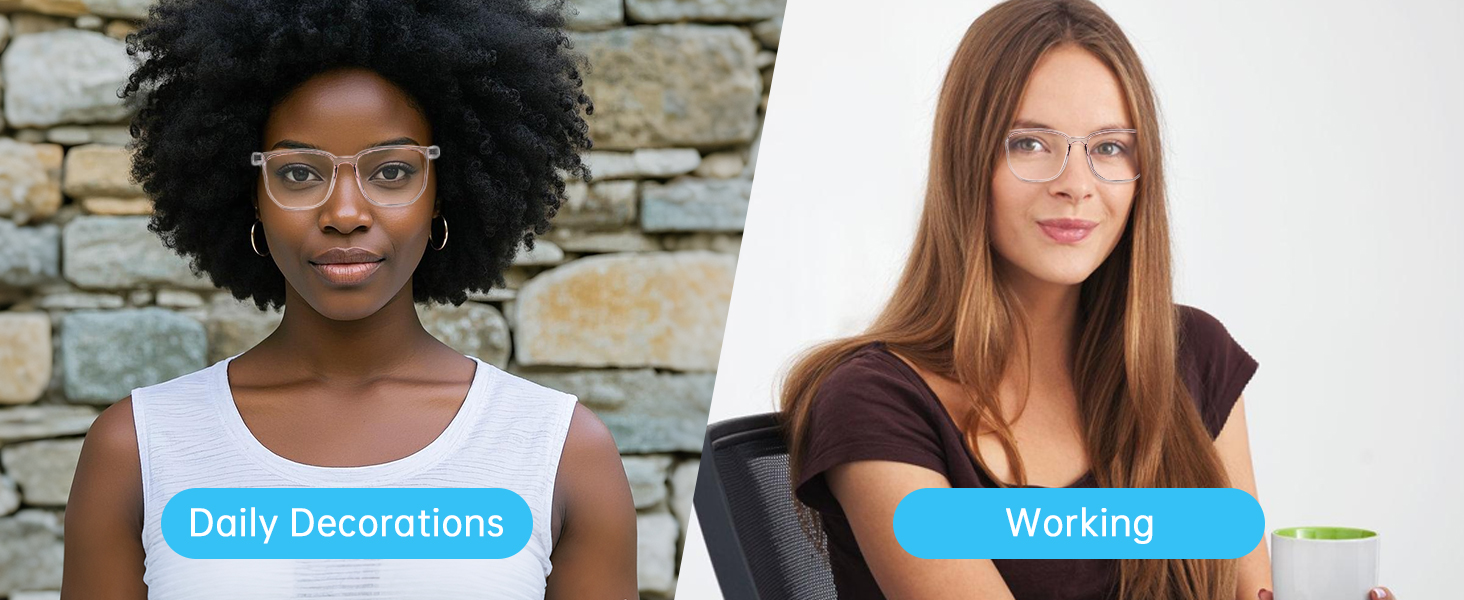 clear blue light glasses women