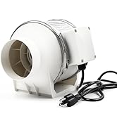 Voltset 4 Inch Duct Fan, Inline Ventilation Exhaust Fan, 280 CFM Duct Intake Fan High Efficiency ...