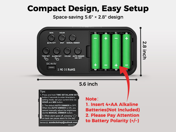 digital clock battery operated