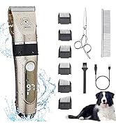 IWEEL Dog Clippers, 2-Speed Professional Rechargeable Cordless Cat Shaver and Low Noise Water Pro...