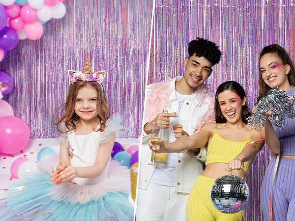 iridescent party decorations