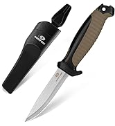 Mossy Oak Fixed Blade Outdoor Knife with Sheath, 4-inch Stainless Steel Drop Point Blade, Outdoor...